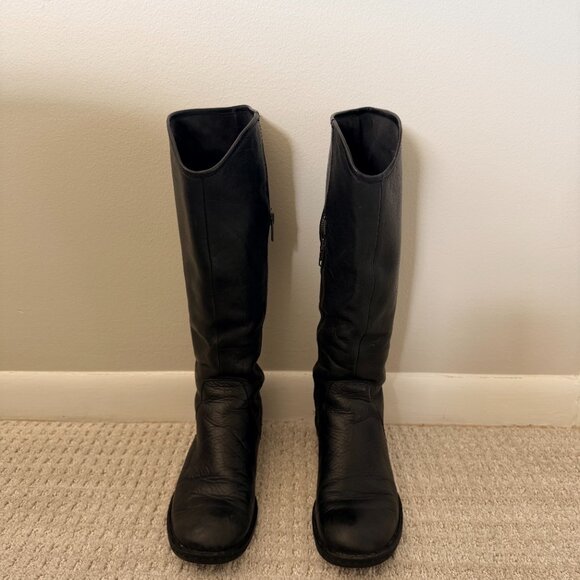 Born Pebbled Leather Riding Boots - Black, Size 7 - Picture 3 of 8
